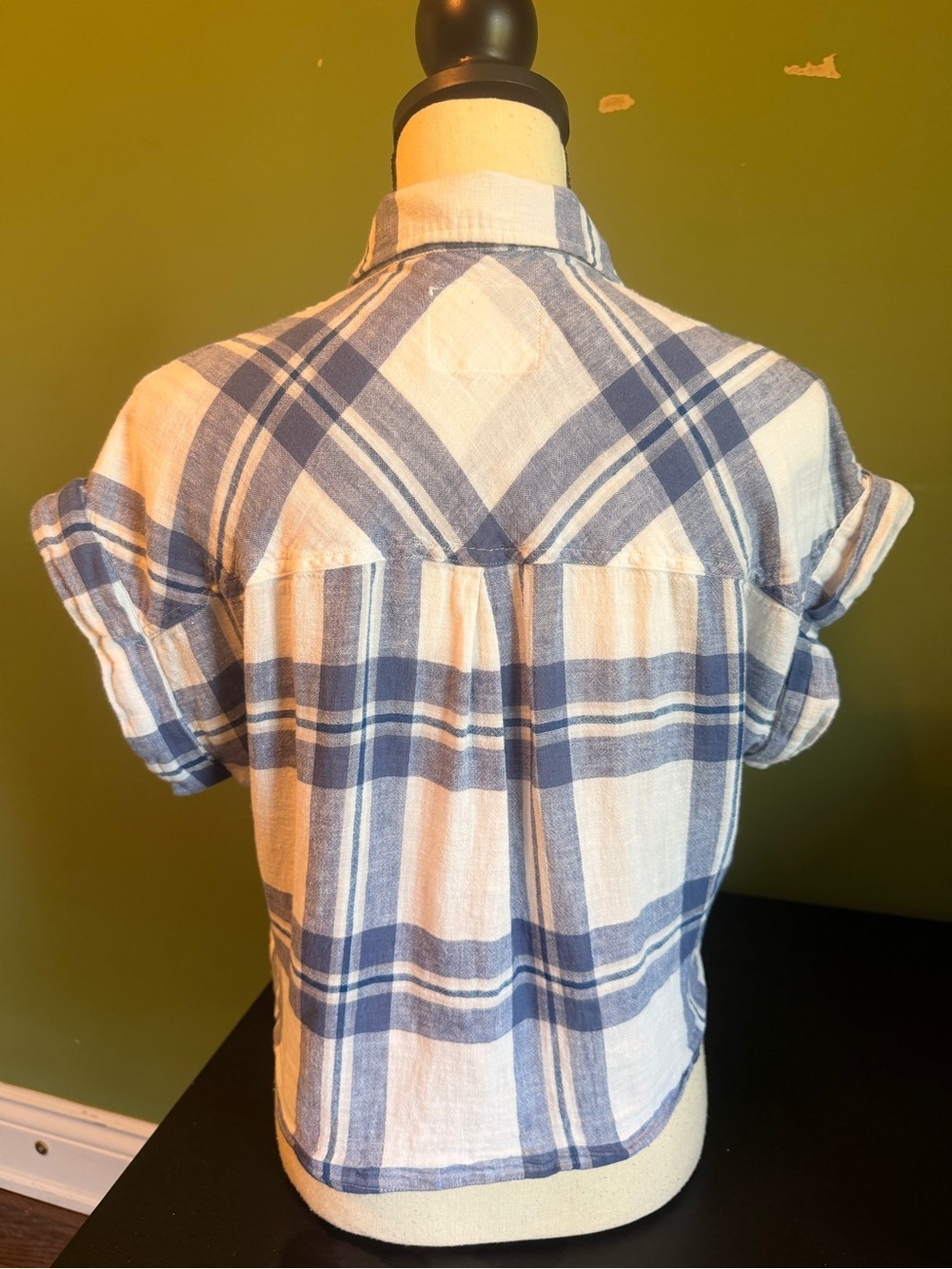 Rails Blue Plaid Crop Tie-Front Shirt - Women - Picture 11 of 13